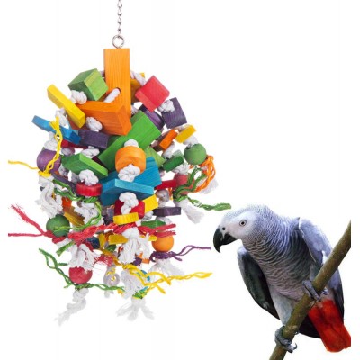 Bird Chewing Toy Large Medium Parrot Cage Bite Toys African Grey Macaws Cockatoos Eclectus Amazon